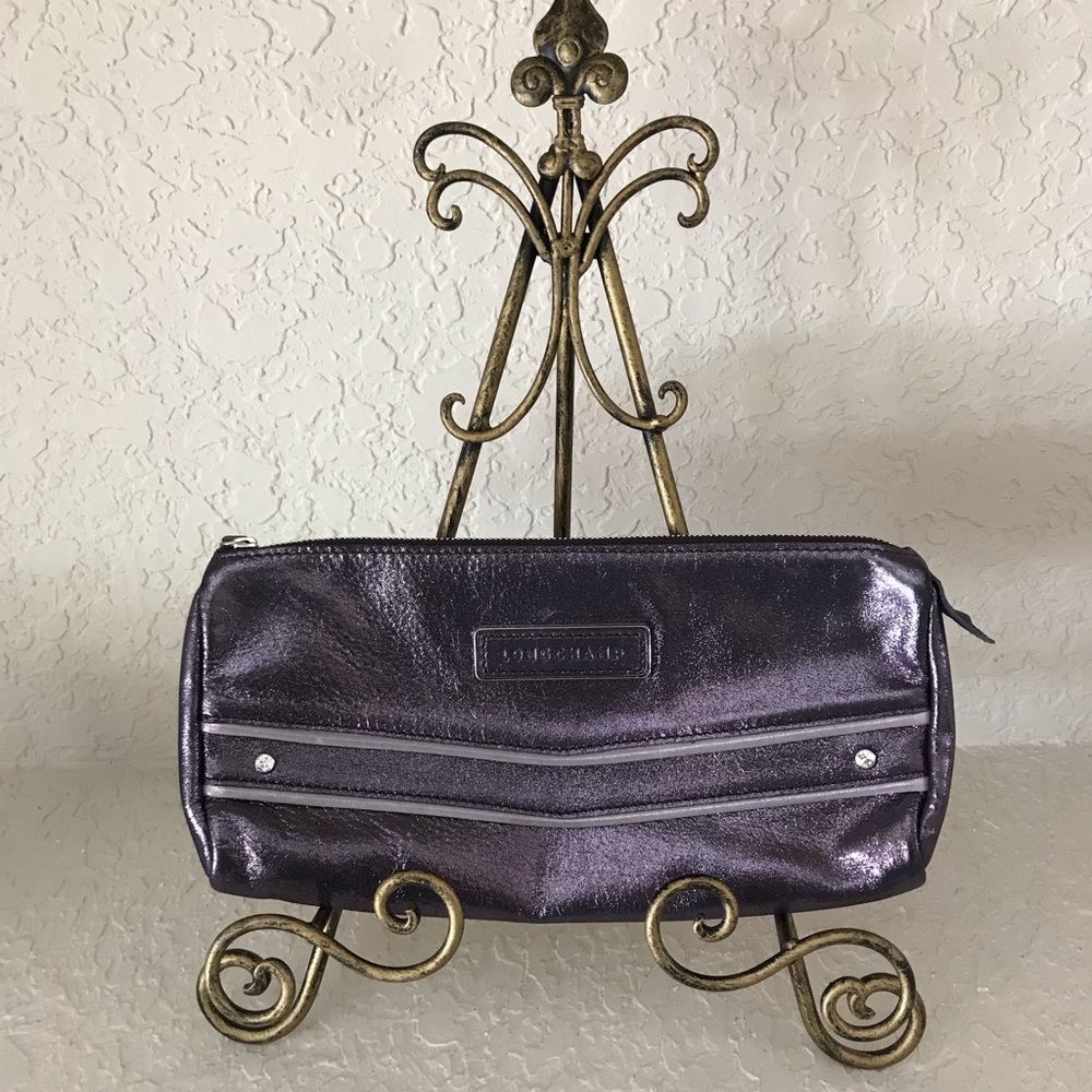 Longchamp Purple Metallic Clutch